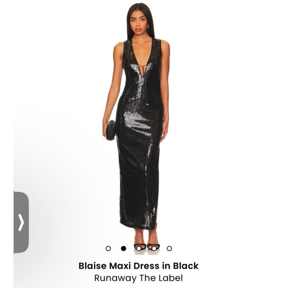 NWT Blaise Black Sequin Maxi Runaway the Label XS Revolve